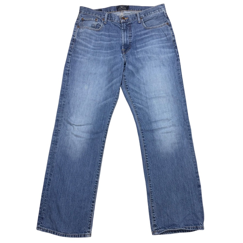 Lucky Brand 181 Relaxed Straight Jeans Mens 36x30 Medium Wash Blue Cotton Denim